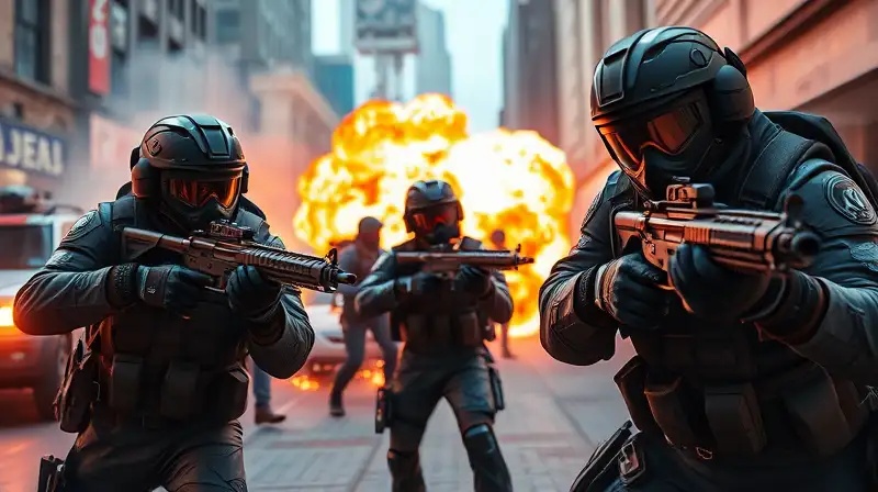 Combate urbano intenso con soldados agresivos