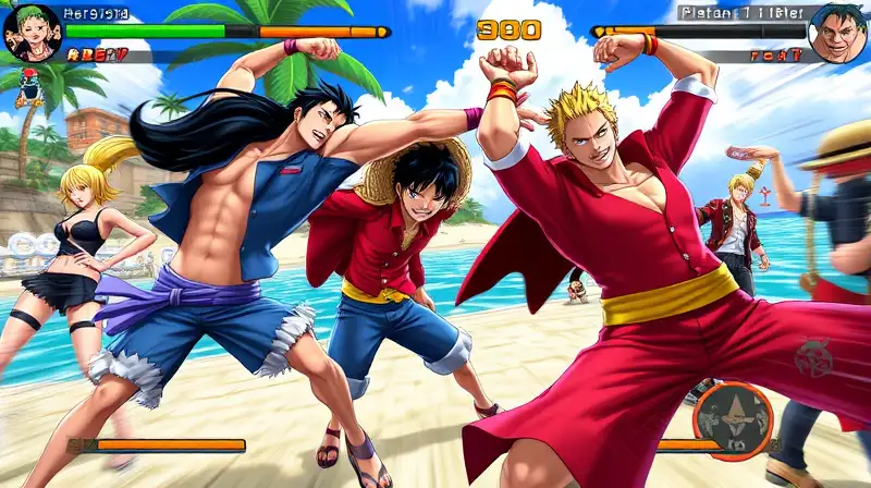 Personajes de One Piece en batalla dinámica