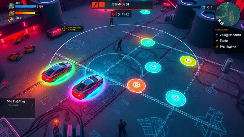 Entorno futurista multijugador con vehículos destacados