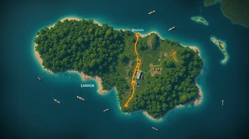 Mapa táctico de Sanhok con zonas seguras