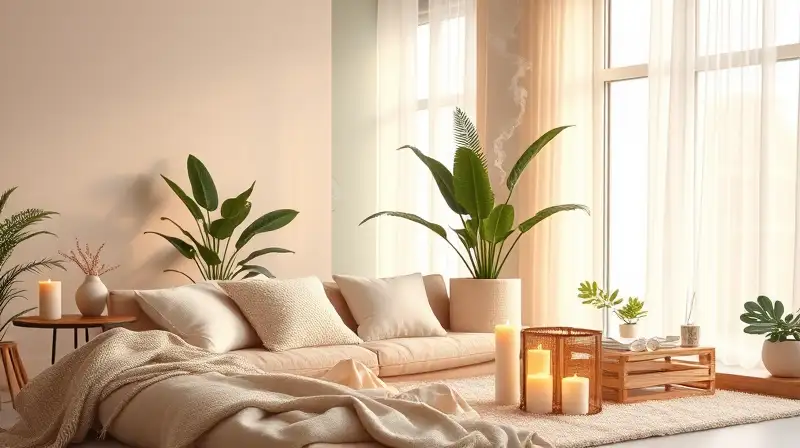 Sala acogedora, luz suave y ambiente tranquilo