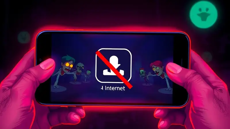 Pantalla móvil muestra descarga juego zombis