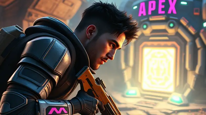 Jugador cauteloso en batalla futurista intensa