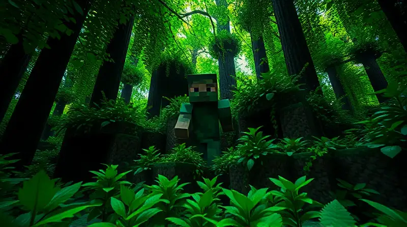 Jugador oculto en bosque con trampas