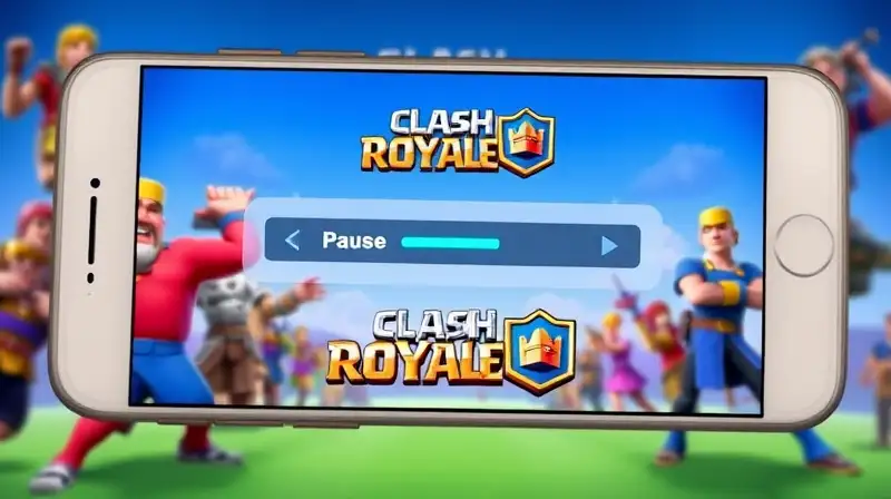 Pantalla móvil con descarga de Clash Royale