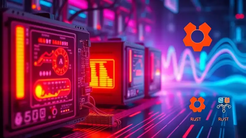 Dispositivos electrónicos con estilo futurista vibrante