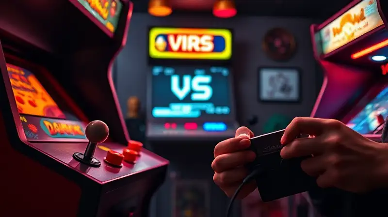 Máquinas arcade clásicas junto a controles modernos