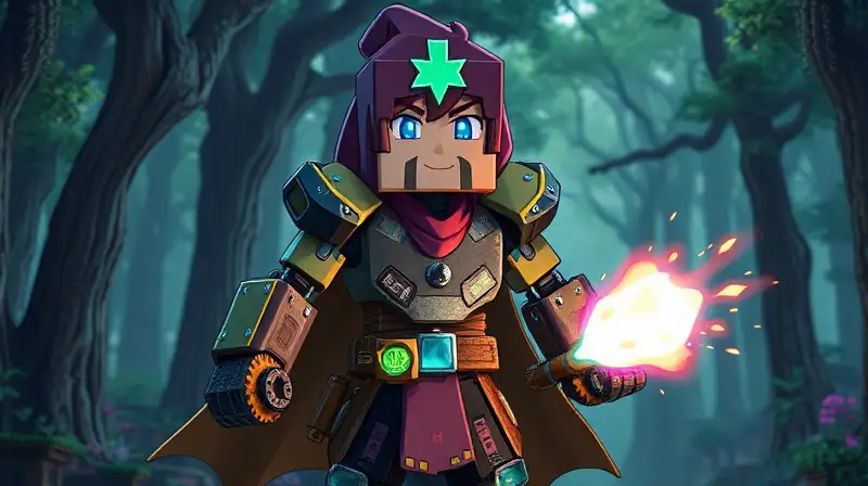 Personaje Minecraft mitad robot