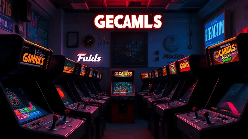 Arcade retro triste con jugadores frustrados