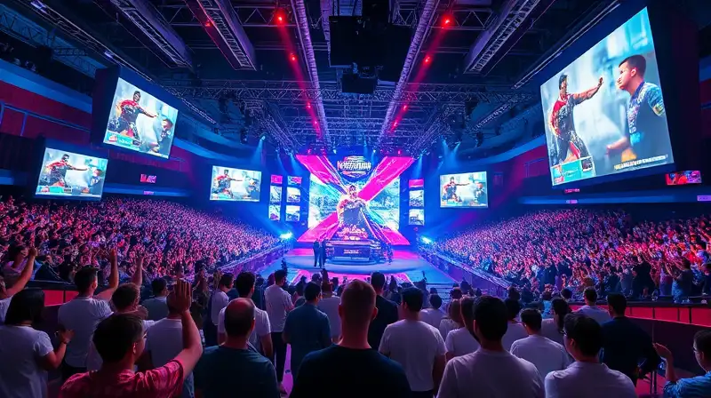 Arena esports vibrante con emoción y tecnología
