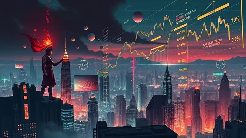 Ciudad fantástica sitiada con datos y guerrero