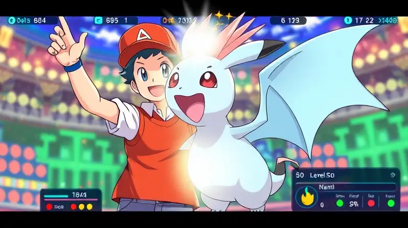 Entrenador celebra con Pokémon nivel 50