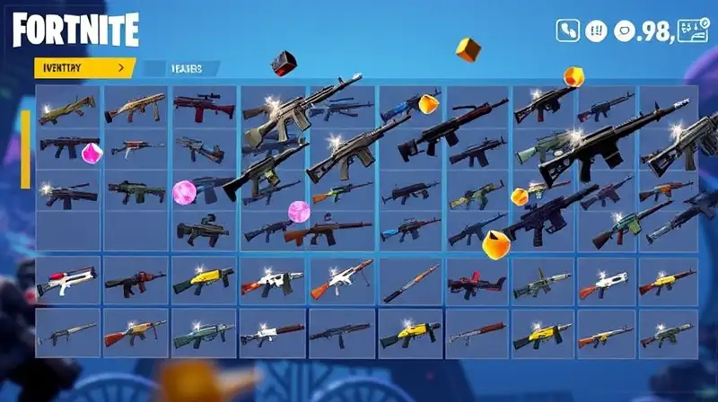 Inventario organizado de armas en Fortnite