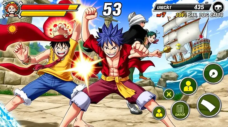 Personajes de One Piece en batalla dinámica