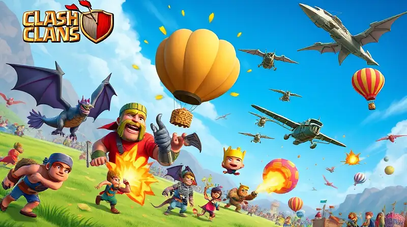 Batalla aérea vibrante en Clash of Clans