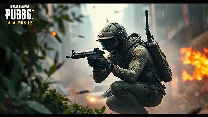 Jugador de PUBG en combate urbano intenso