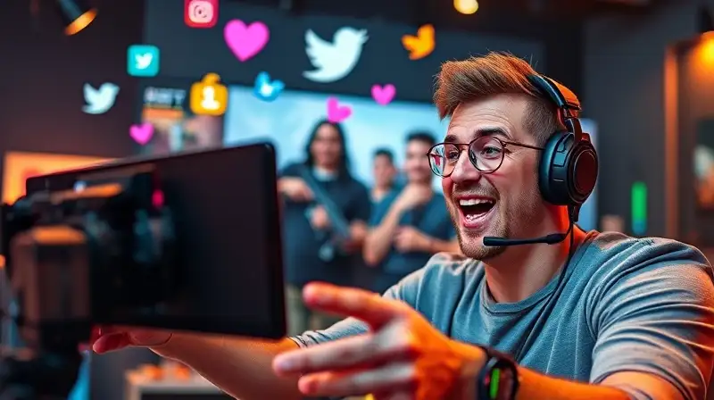 Gamer transmite en vivo con energía y tecnología