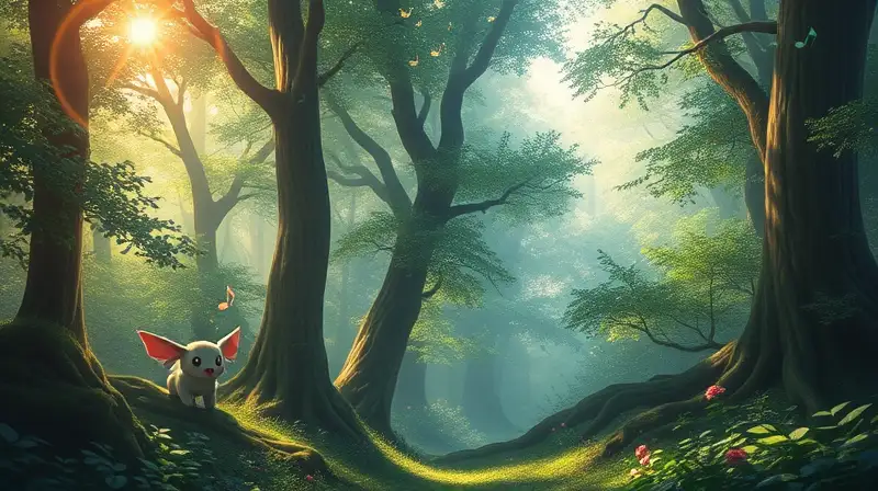 Bosque encantado con Pokémon y música