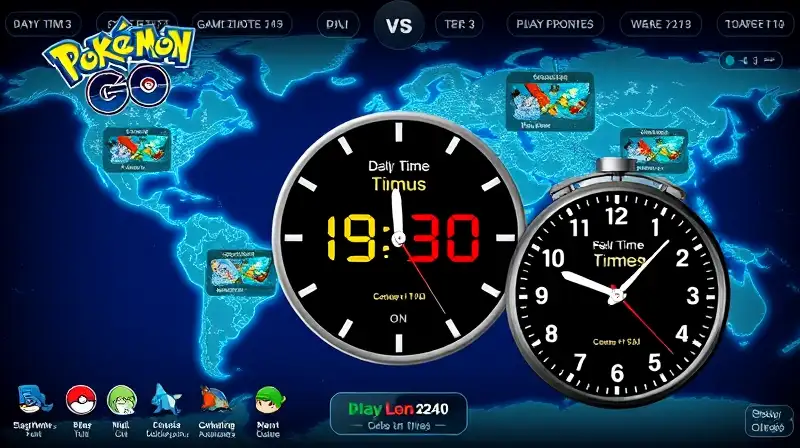 Reloj mundial con iconos y temporizador digital