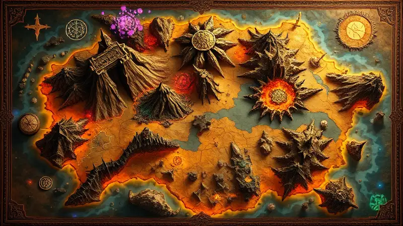 Mapa fantástico dinámico con energía mágica