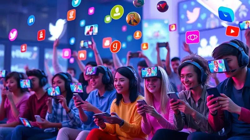 Gamers diversos transmiten Valorant en ambiente futurista