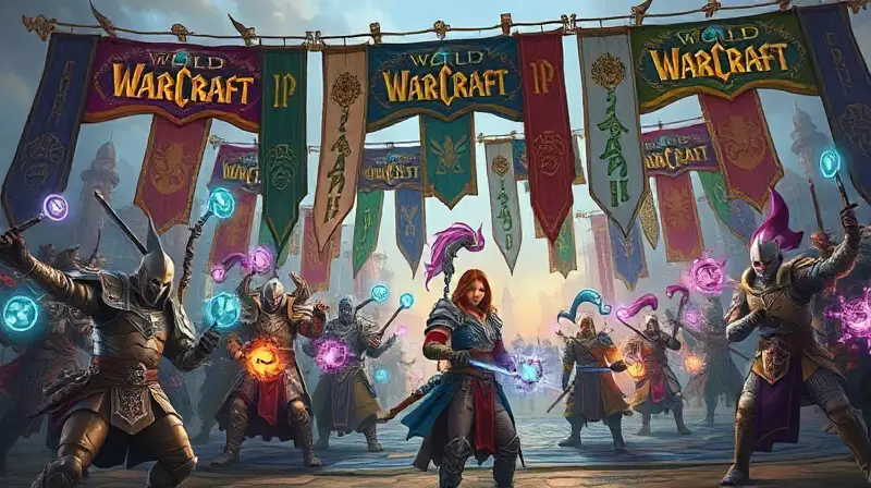 Campo de batalla fantástico con héroes armados