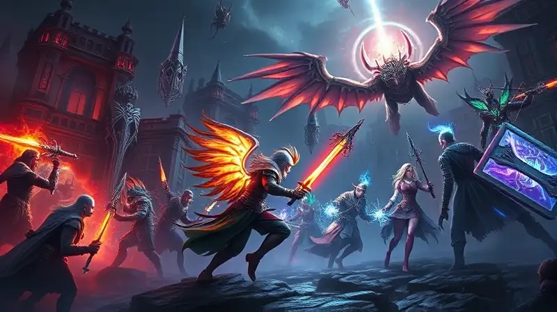 Cazador heroico en épica batalla mágica