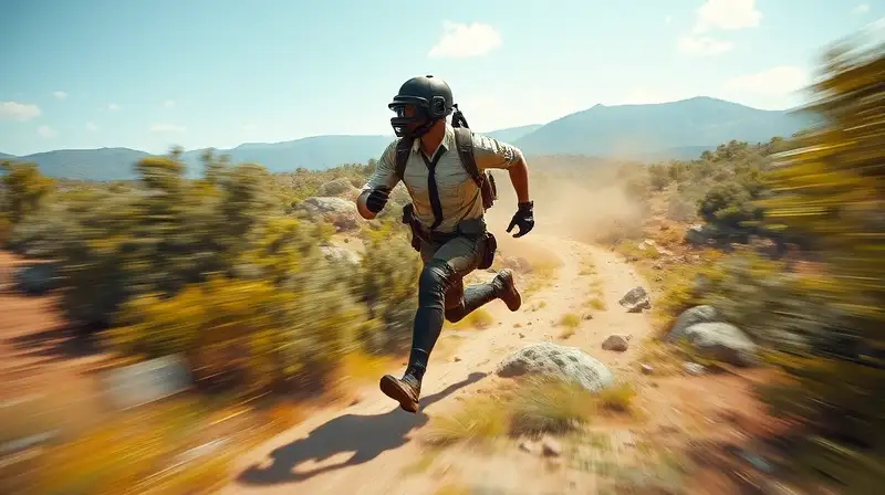 Personaje de PUBG corriendo en batalla