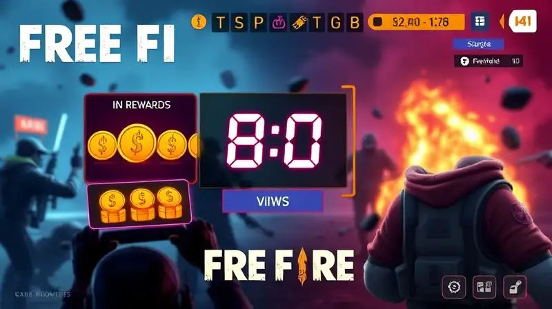 Interfaz Free Fire con acción y tensión