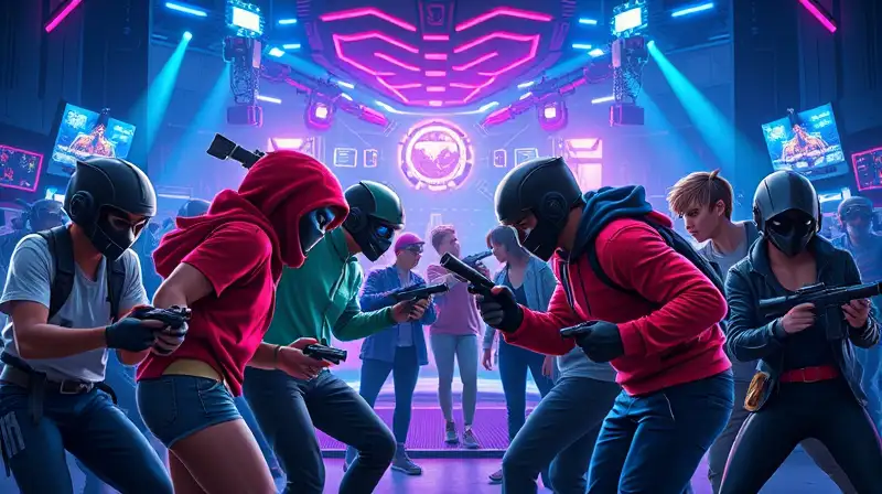 Jugadores diversos compiten en arena futurista