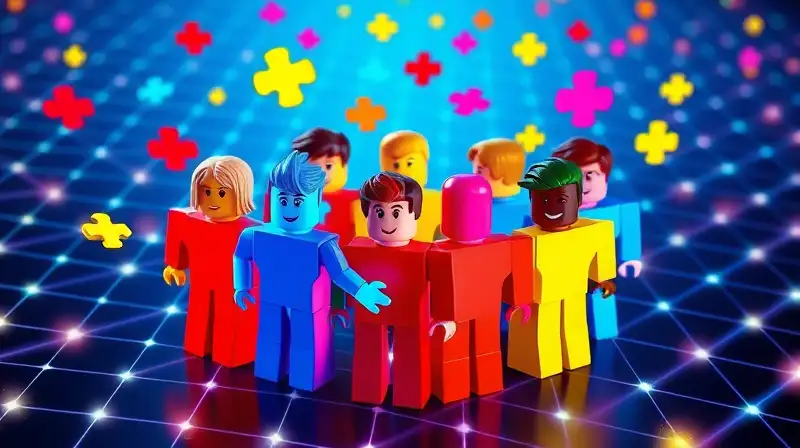 Personajes de Roblox colaboran en rompecabezas