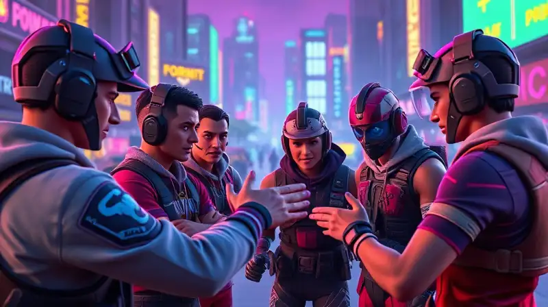 Escuadrón Fortnite planifica en batalla futurista