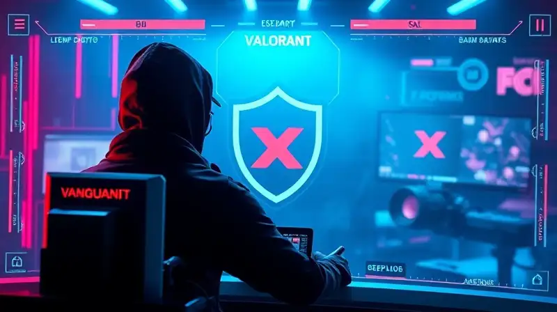 Interfaz futurista Valorant con enfoque en seguridad