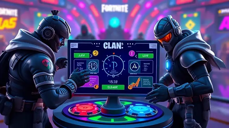 Personajes de Fortnite planifican en interfaz futurista