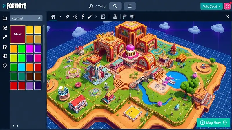 Interfaz creativa con mapas 3D coloridos
