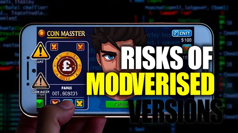 Pantalla alerta de riesgos en Coin Master