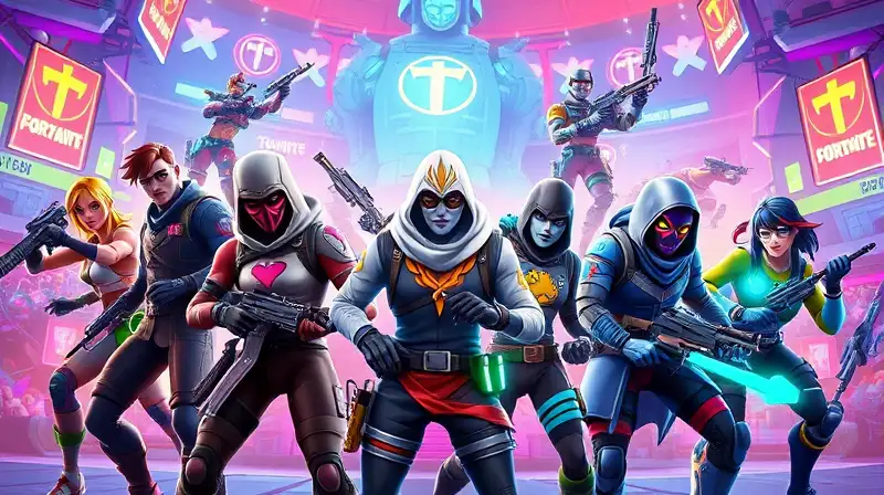 Personajes de Fortnite en acción vibrante
