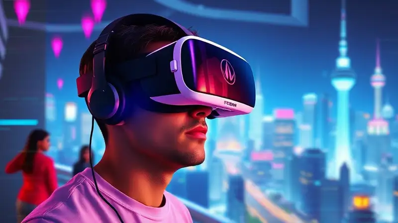 Persona en VR con mundo virtual distorsionado