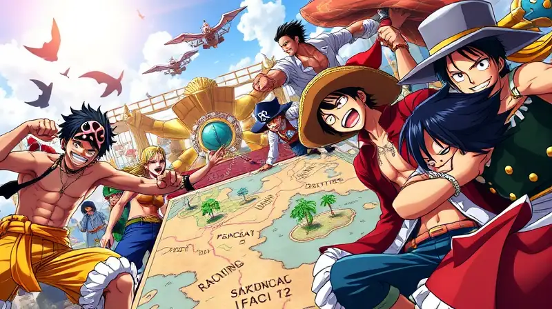 Personajes de One Piece en batalla dinámica