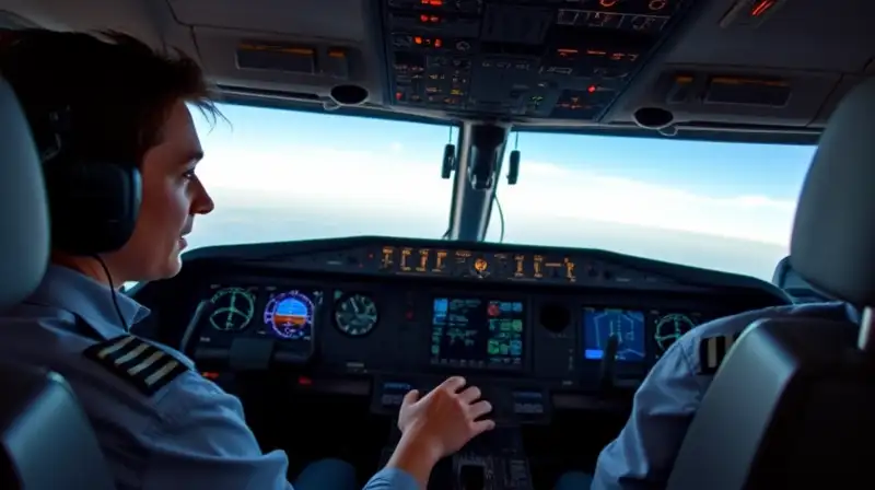 Simulador de vuelo con cabina realista