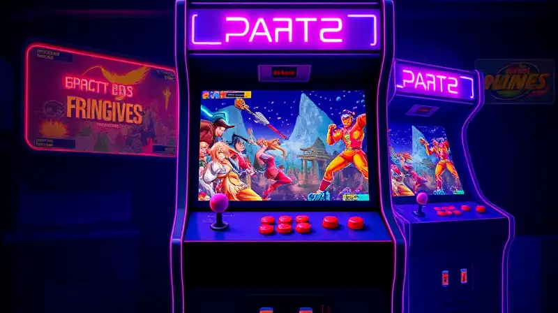 Máquina arcade clásica con arte pixel retro