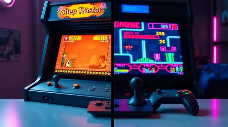 Juego retro con pantalla dividida y colores