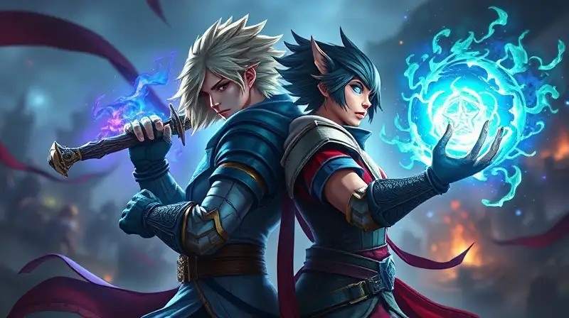 Dos héroes magos en batalla épica