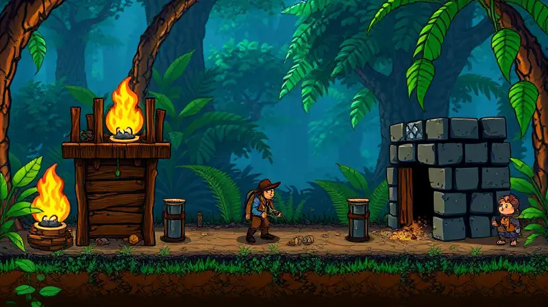 Escena de Terraria con trampas activadas