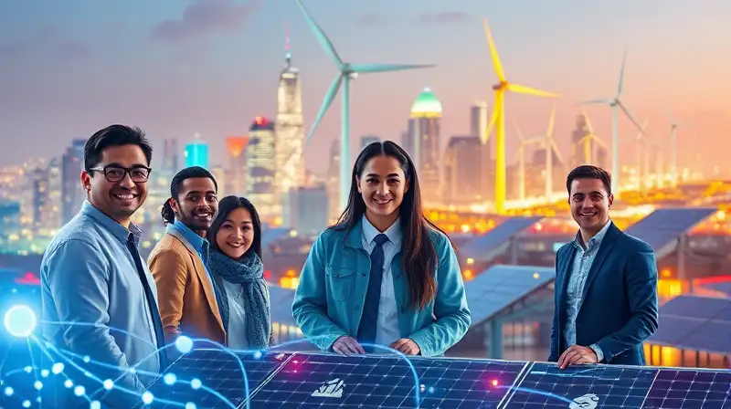 Ciudad futurista con energía limpia eficiente