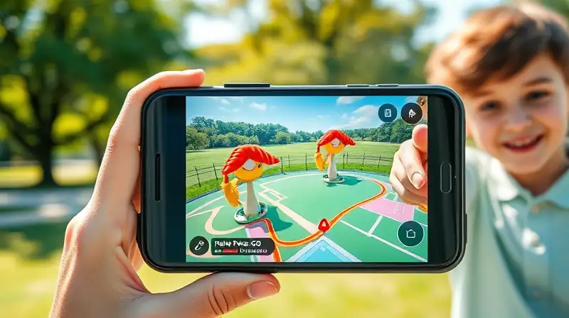 Smartphone muestra Pokémon GO en parque