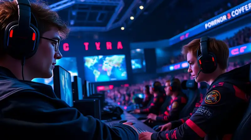 Arena esports vibrante con acción intensa