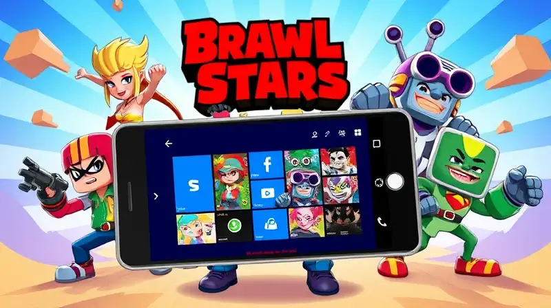 Personajes Brawl Stars en móvil colorido
