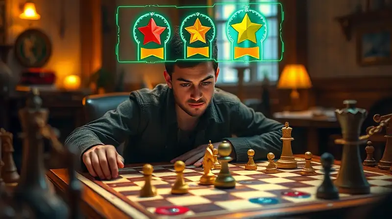 Jugador concentrado en juego de fantasía