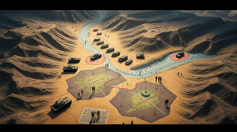 Mapa táctico con terreno y soldados